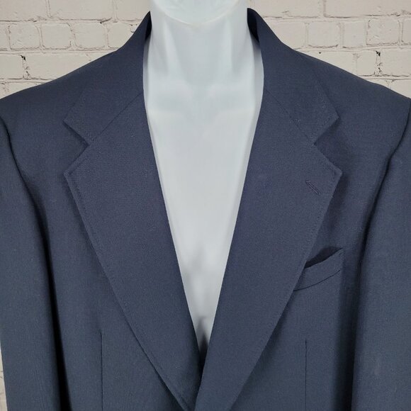 Trophy Club Navy 2 Gold Button Single Vented Notch Blazer Sport Coat 43R - Picture 7 of 15